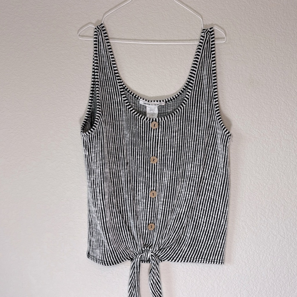 Black and white striped tank top